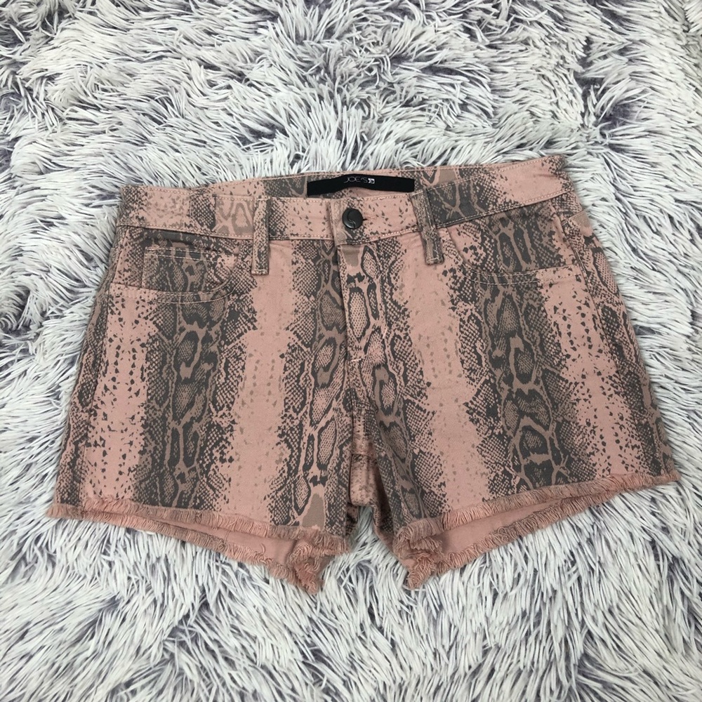 Joe’s Jeans Pink Snakeskin Patterned Jean Shorts